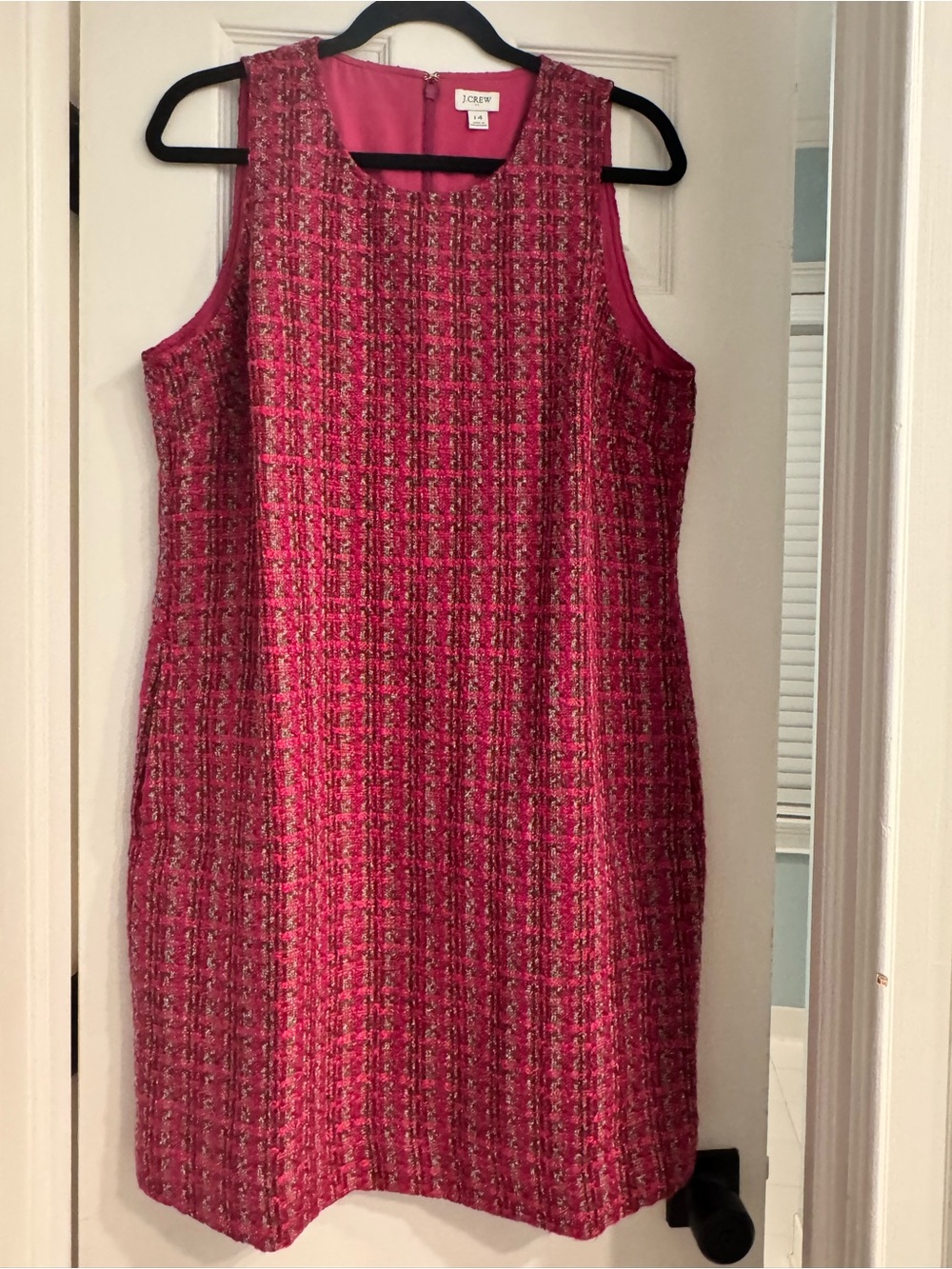J. Crew Pink Tweed Mini Dress